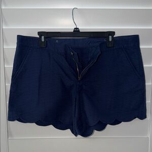 Lilly Pulitzer Navy Blue Scalloped Women Shorts-14